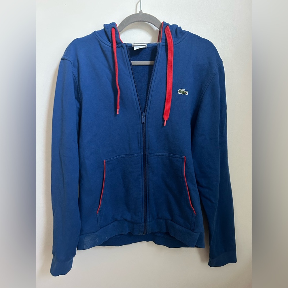 Blue 1927 Lacoste Zip-Up Hoodie